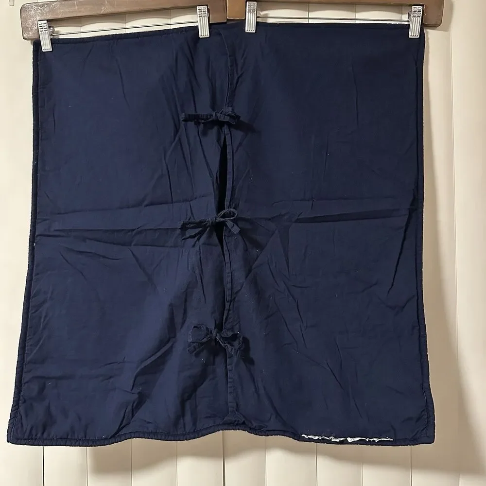 Pottery Barn Kids Star Appliqué Quilt 68x86 + Euro Sham Blue White Discontinued￼